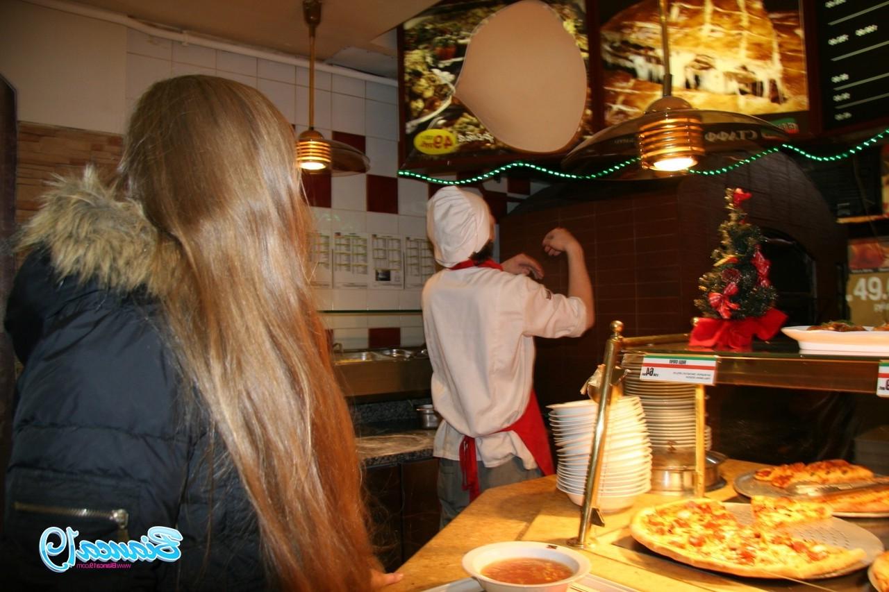 16P Cute nineteen year old teen eating food