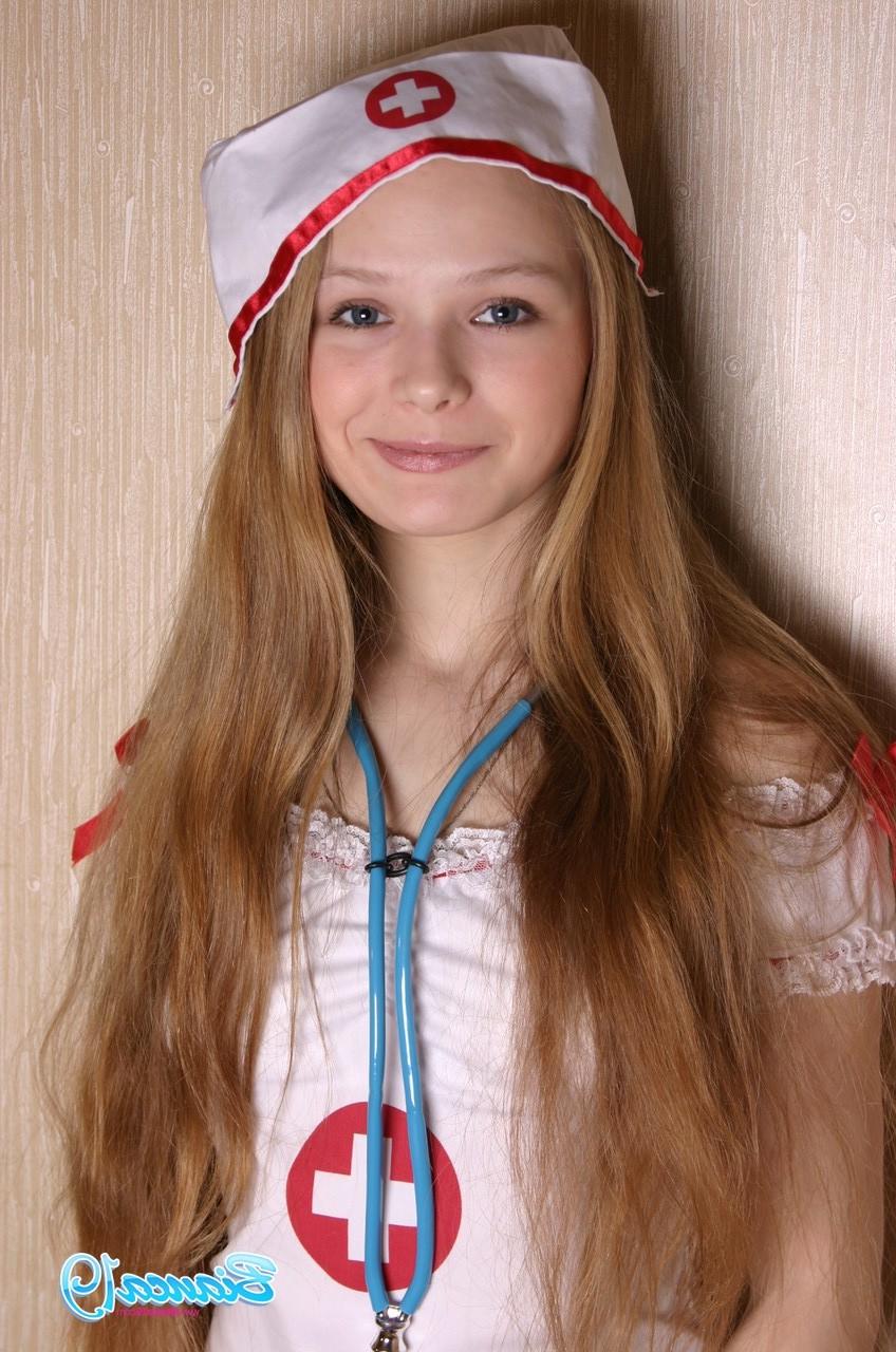 15P Cute nineteen year old teen in nurse outfit