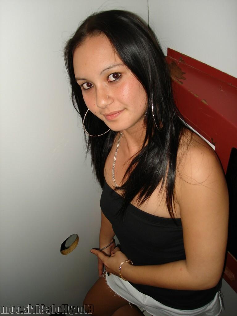 20P Gorgeous teen slut sucking off total strangers at gloryhole