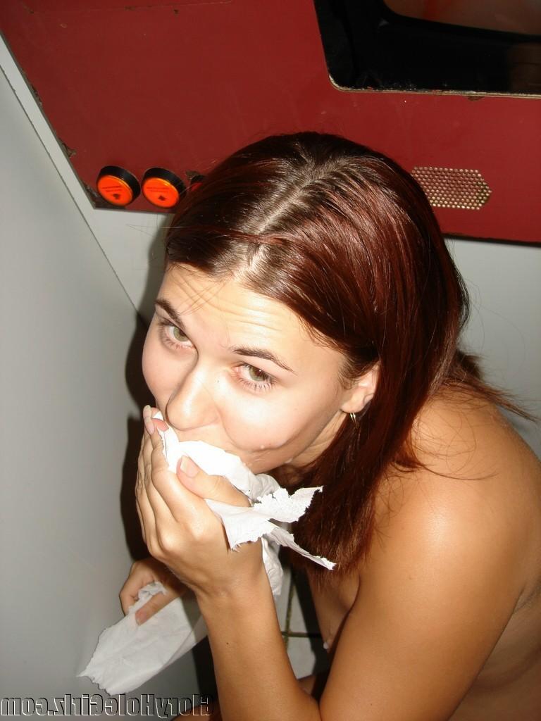 20P Cute yummy boobsy babe taking all cummers at gloryhole