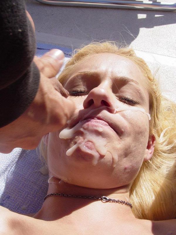 16P Blonde bitch sucking hard black cocks &amp;amp; facial cumshot