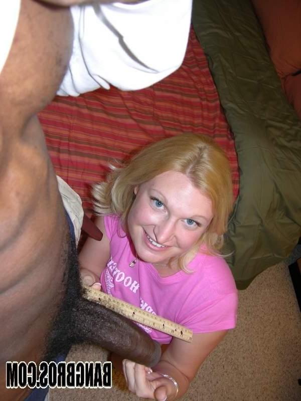 15P nasty white hoe sucks the cum from huge black veiny snake cock