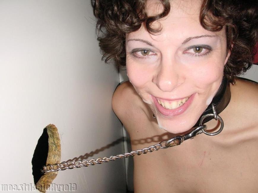 19P Sexy brunette gloryhole slut facialized by total strangers