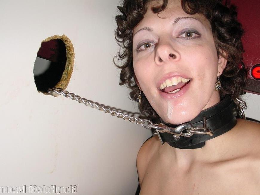 19P Sexy brunette gloryhole slut facialized by total strangers
