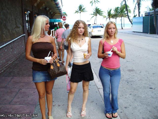 15P Three chicks play with huge red dildo