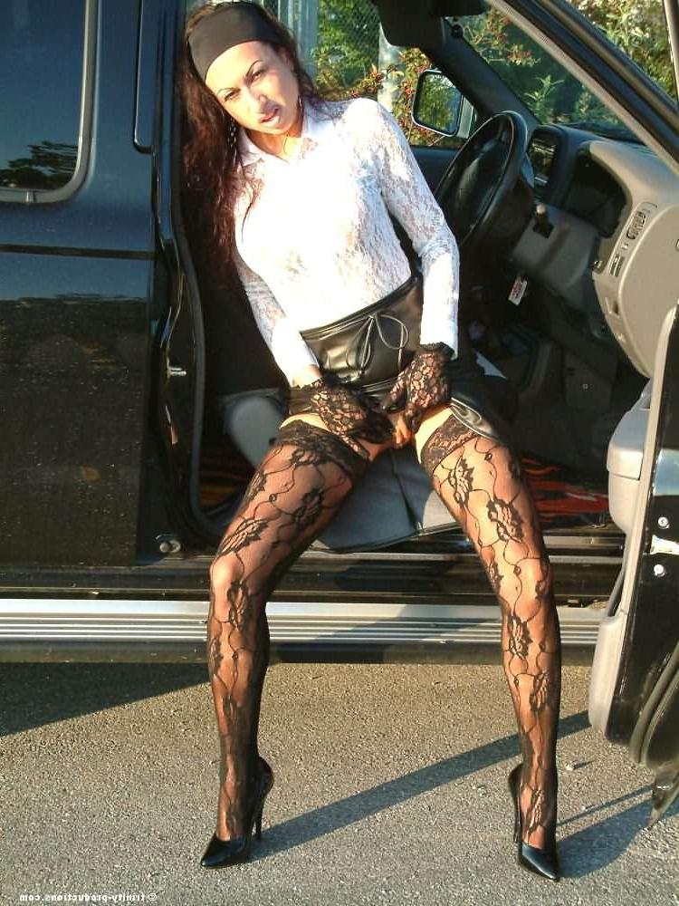 12P German stocking model Trinity flashing pussy