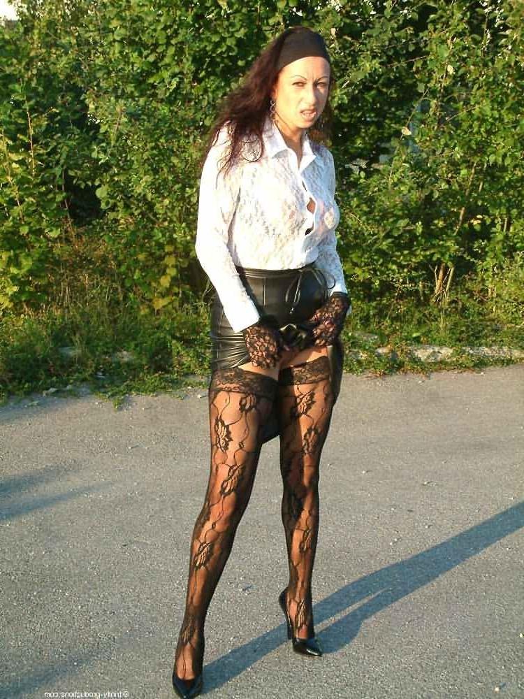 12P German stocking model Trinity flashing pussy