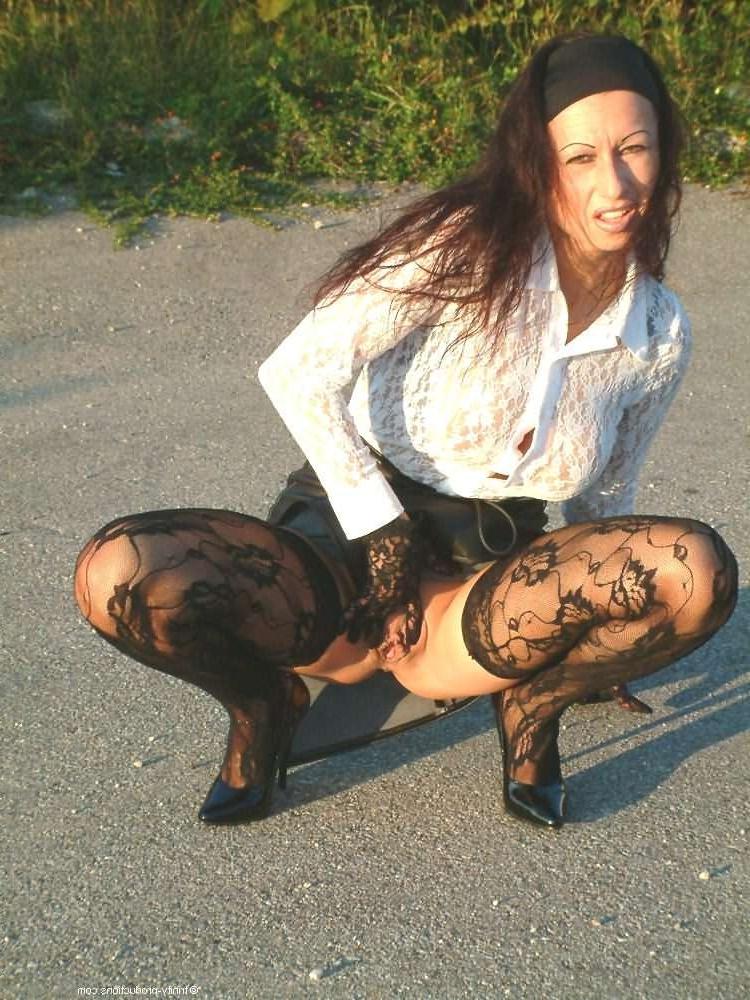 12P German stocking model Trinity flashing pussy