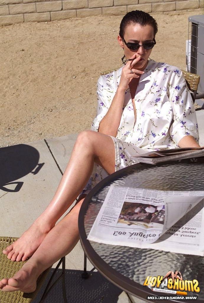 16P Sexy Taylor enjoys smoke in morning while groping big tits