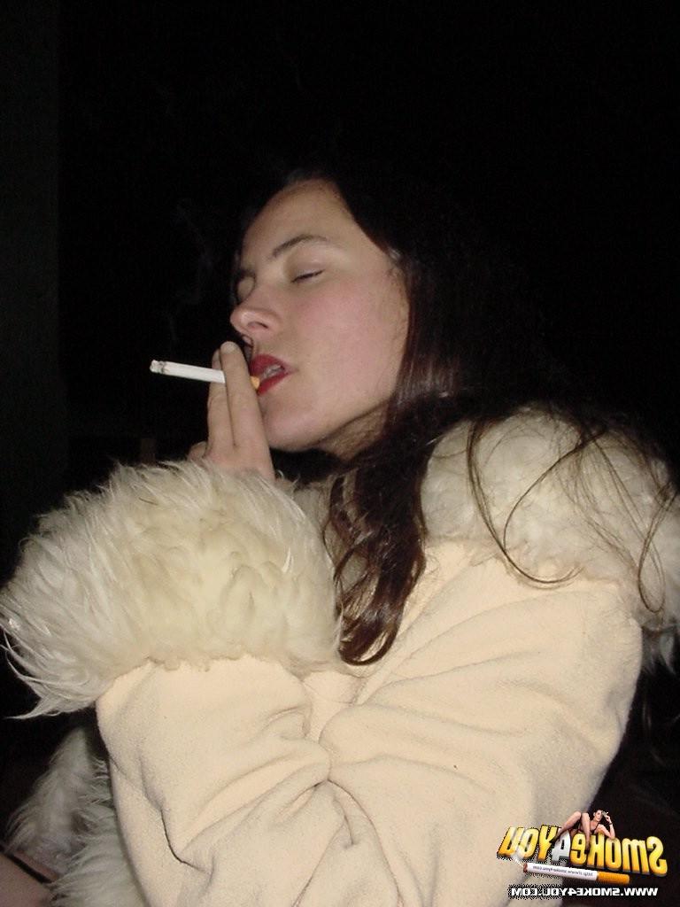 16P Abigail is catching a smoke at a crazy fetish party