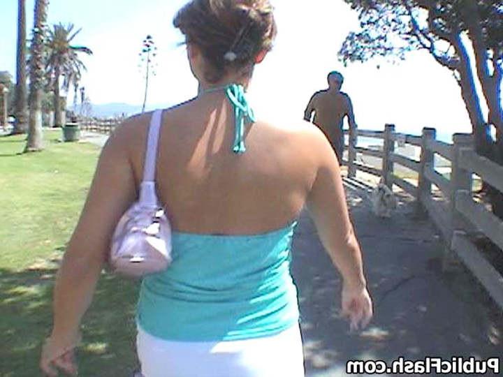 16P Sunny Day Exhbitionist Park Flasher Bares Tits and Ass in Public