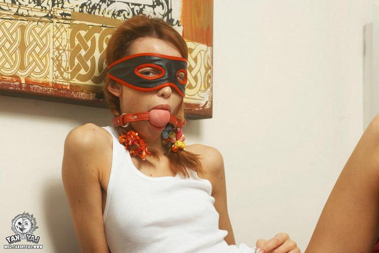 17P Young nasty redhead chick playing with kinky bdsm accessories