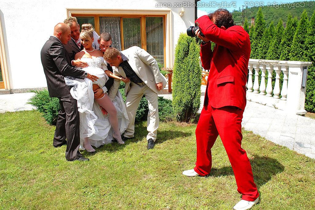 16P Blond bride gangbanged by her husband and the best men