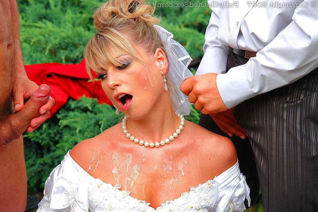 16P Blond bride gangbanged by her husband and the best men