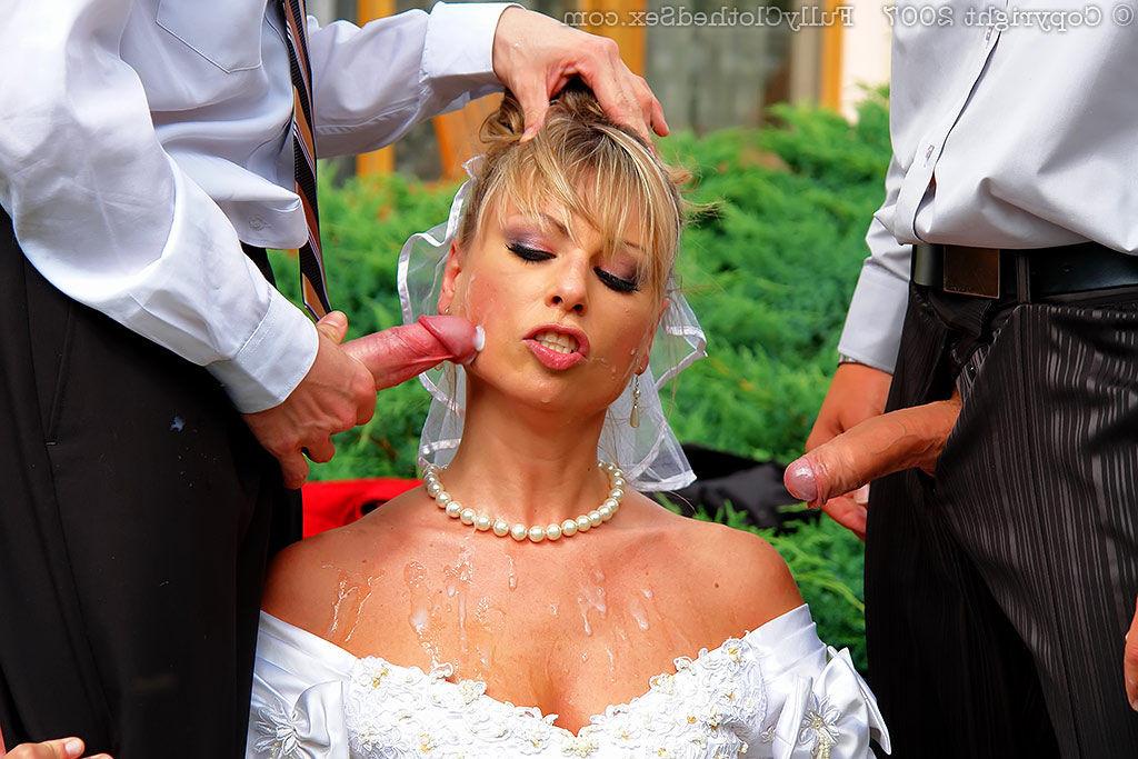 16P Blond bride gangbanged by her husband and the best men