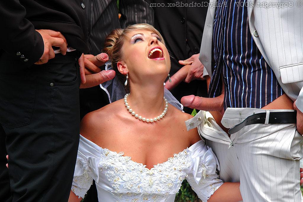 16P Blond bride gangbanged by her husband and the best men