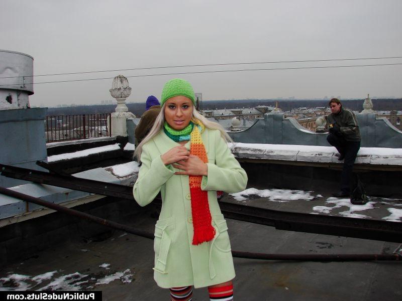 15P Naughty babe goads her girlfriend into lesbian experiments in public