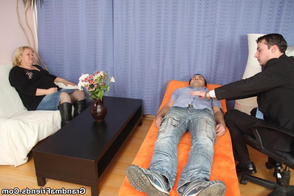 16P Chubby mature blonde going wild with two guys and their big, rock hard schlongs