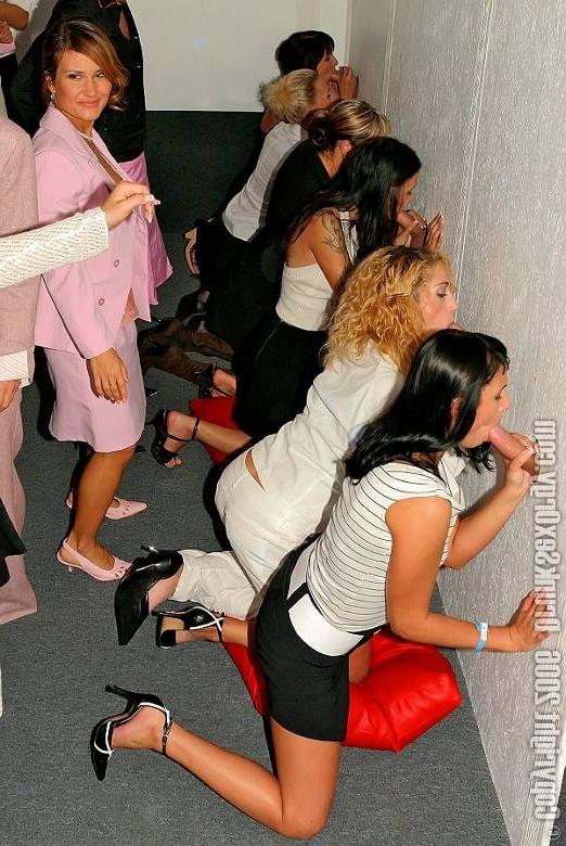 19P Cock addicted ladies at a monster gloryhole suck off party