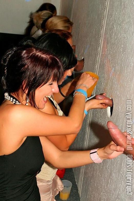 19P Cock addicted ladies at a monster gloryhole suck off party