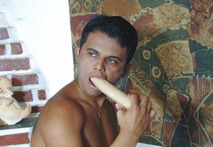 20P Two big cock latin muscles dildoing and cock riding pleasure