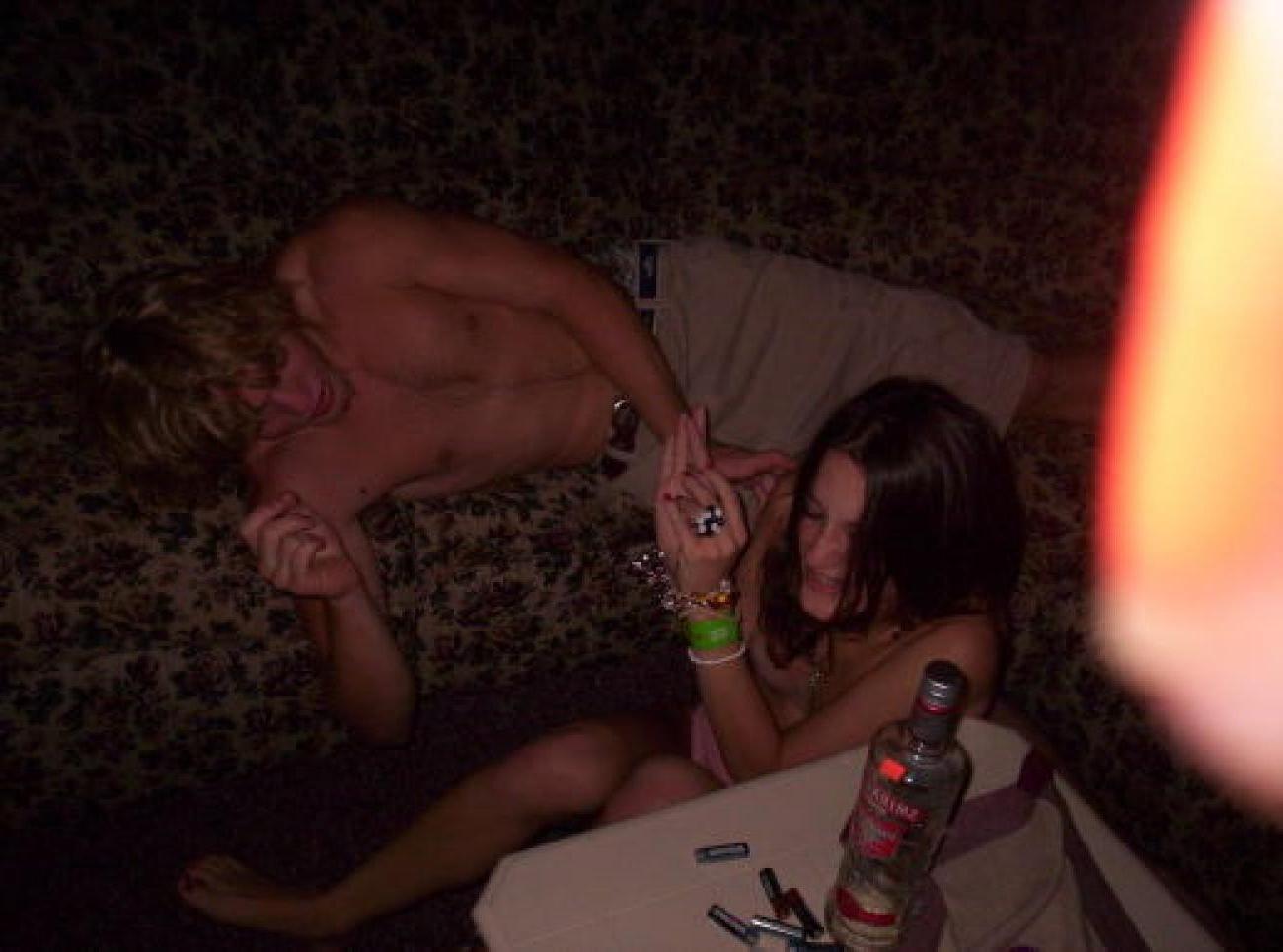 15P Teen chicks getting wasted and nasty during sleepover