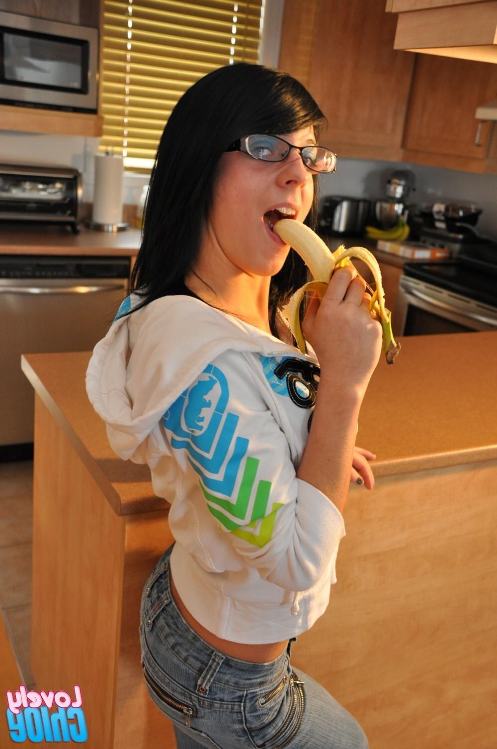 16P Skinny teen in glasses