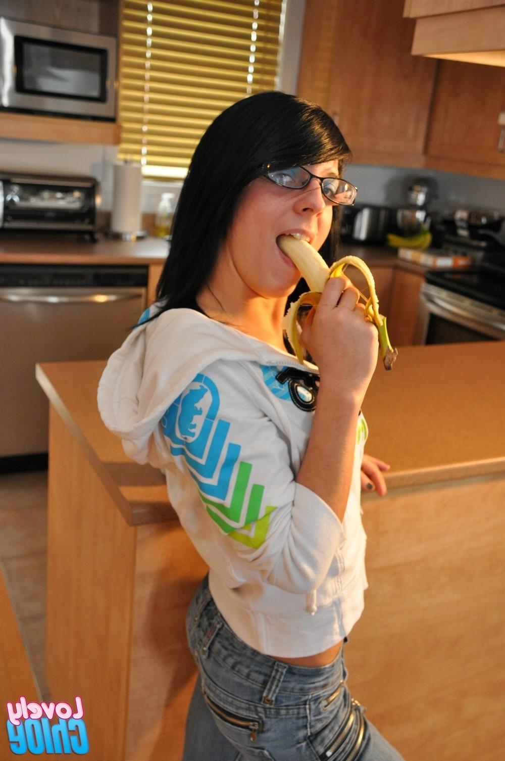 16P Skinny teen in glasses
