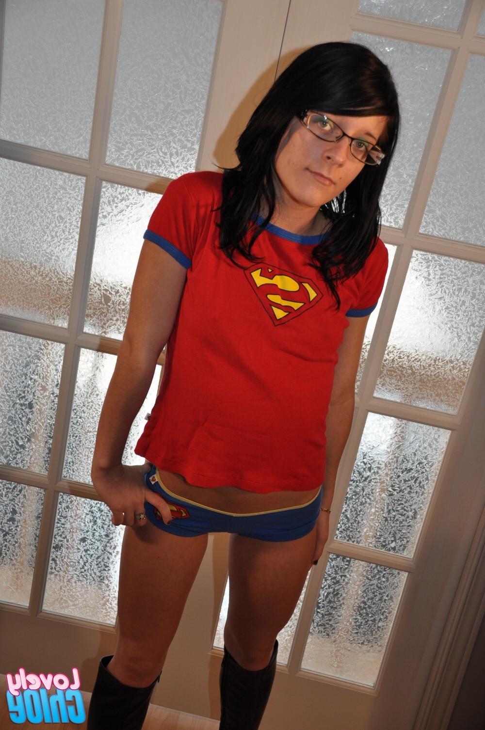 16P Skinny teen in glasses