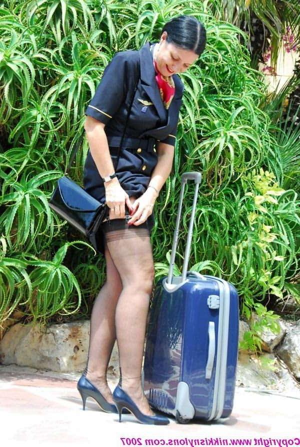 14P Mature Nikki in stockings and navy uniform