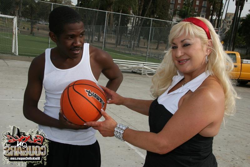 16P Old busty blonde granny young big black cock fuck and cumshot