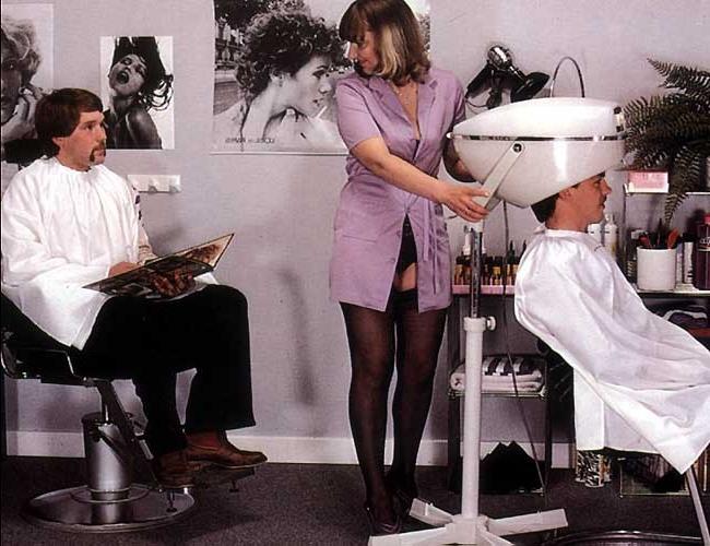 16P Female retro barber fucking her two clients