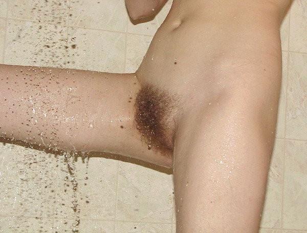 15P Overgrown teen muff gets wet