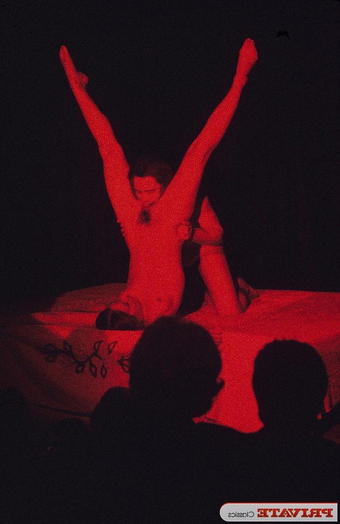 15P Flexibility vintage girls dancing and fucking in public sex show