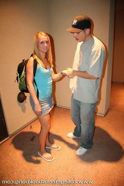 16P College teen blonde slut takes a mouthful of cock