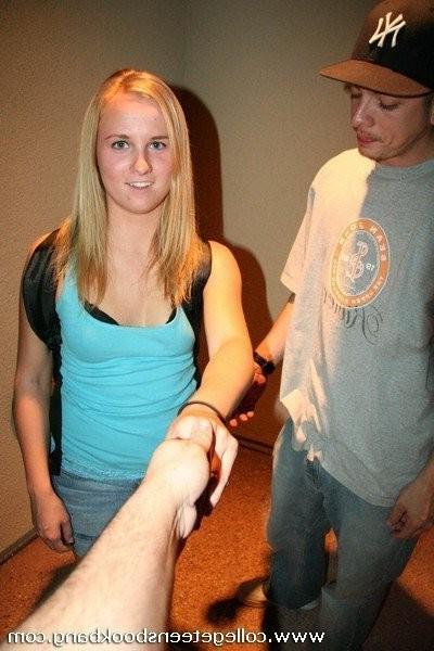 16P College teen blonde slut takes a mouthful of cock