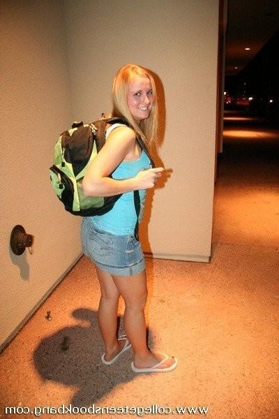 16P College teen blonde slut takes a mouthful of cock