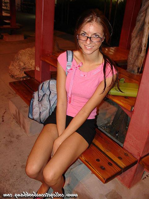 16P Seductive brunette bookworm sucks and fucks for book money