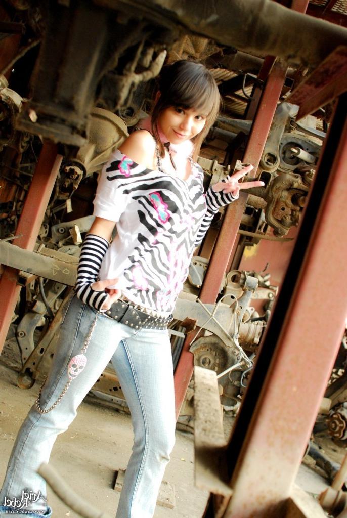 15P Cute punk teen girl outdoors