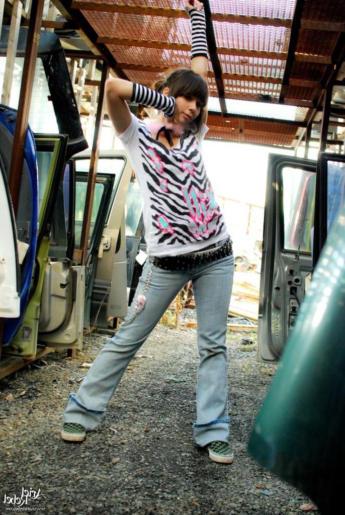 15P Cute punk teen girl outdoors