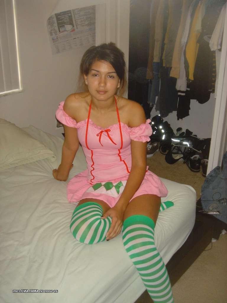 15P Homemade amateur Latina teen girlfriend shows cute pussy and ass