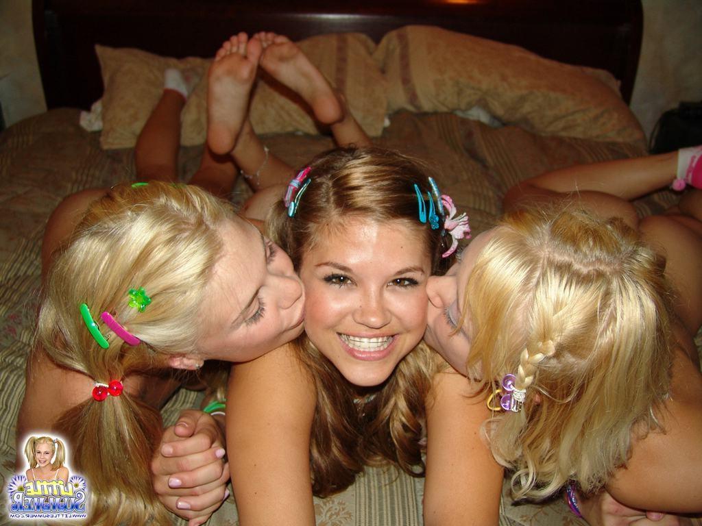 15P Three lesbian teen girlfriends play with pussies