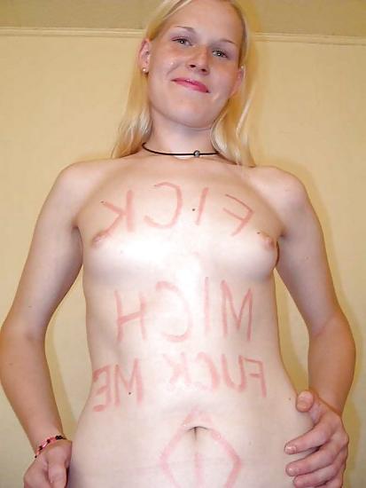 14P Slutty blond teeny bitch shows her fuckholes