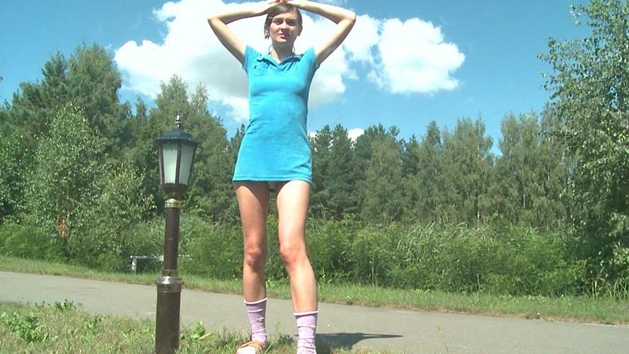 17P Two nasty teen babes playing with their favorite toys outdoors