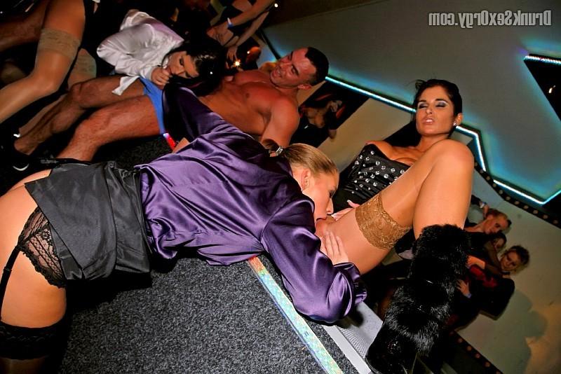 15P Sleazy european muff divers go wild at a party