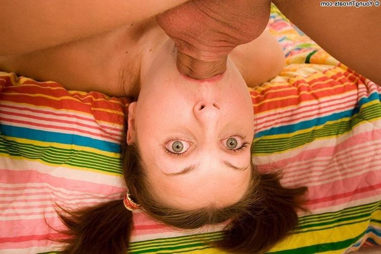 17P Nasty brunette coed getting deep throated in front of the camera