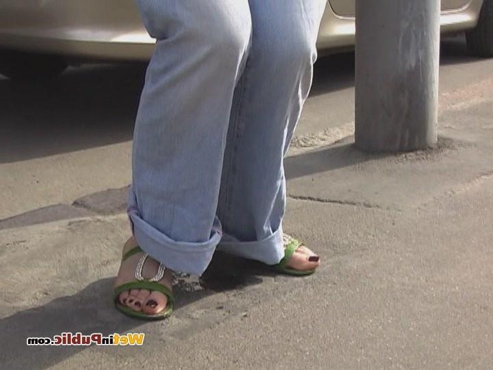 12P Wee-soggy jeans and nude twat of a slut who pissed herself in public