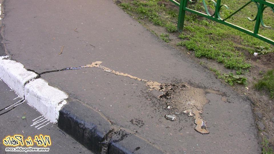 12P This public pants pisser can't hide a large wet spot on her jeans