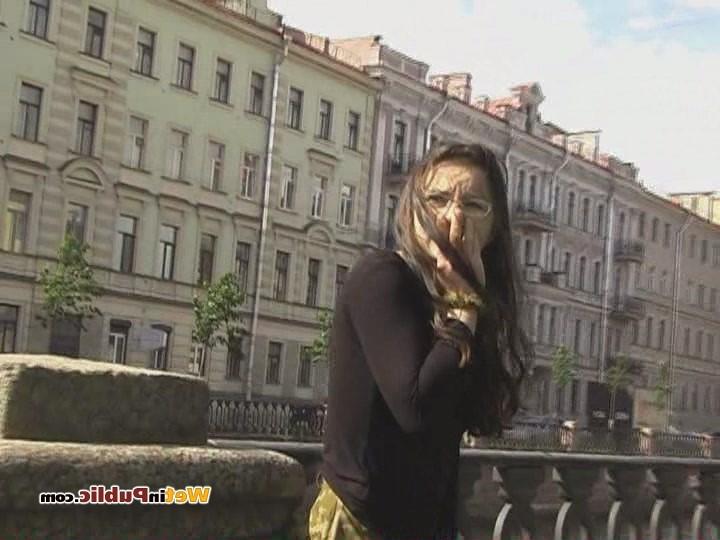 12P Sexy shorts of an embarrassed honey get totally pee-drenched in public