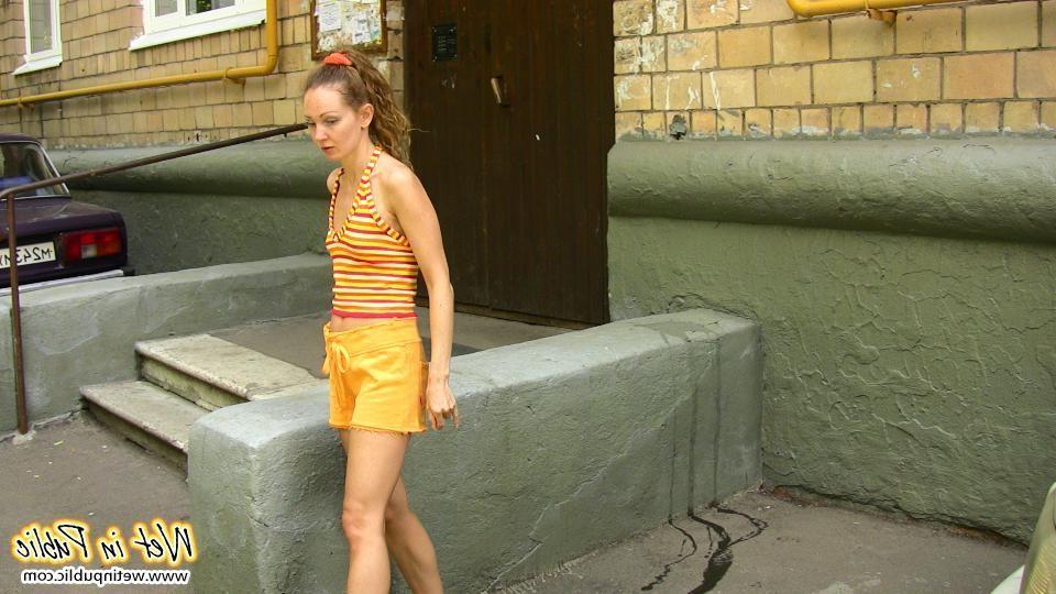 12P Street bitchie feels embarrassed as she has done a pee in her shorts